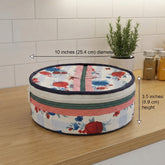 Floral Insulated Roti Box – Zipper Closure