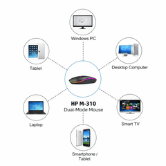 Original HP W10 RGB Rechargeable Dual-Mode Wireless Mouse