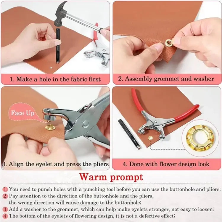 Snap Fastener Pliers with 50 Buttons Set With lock in Metal